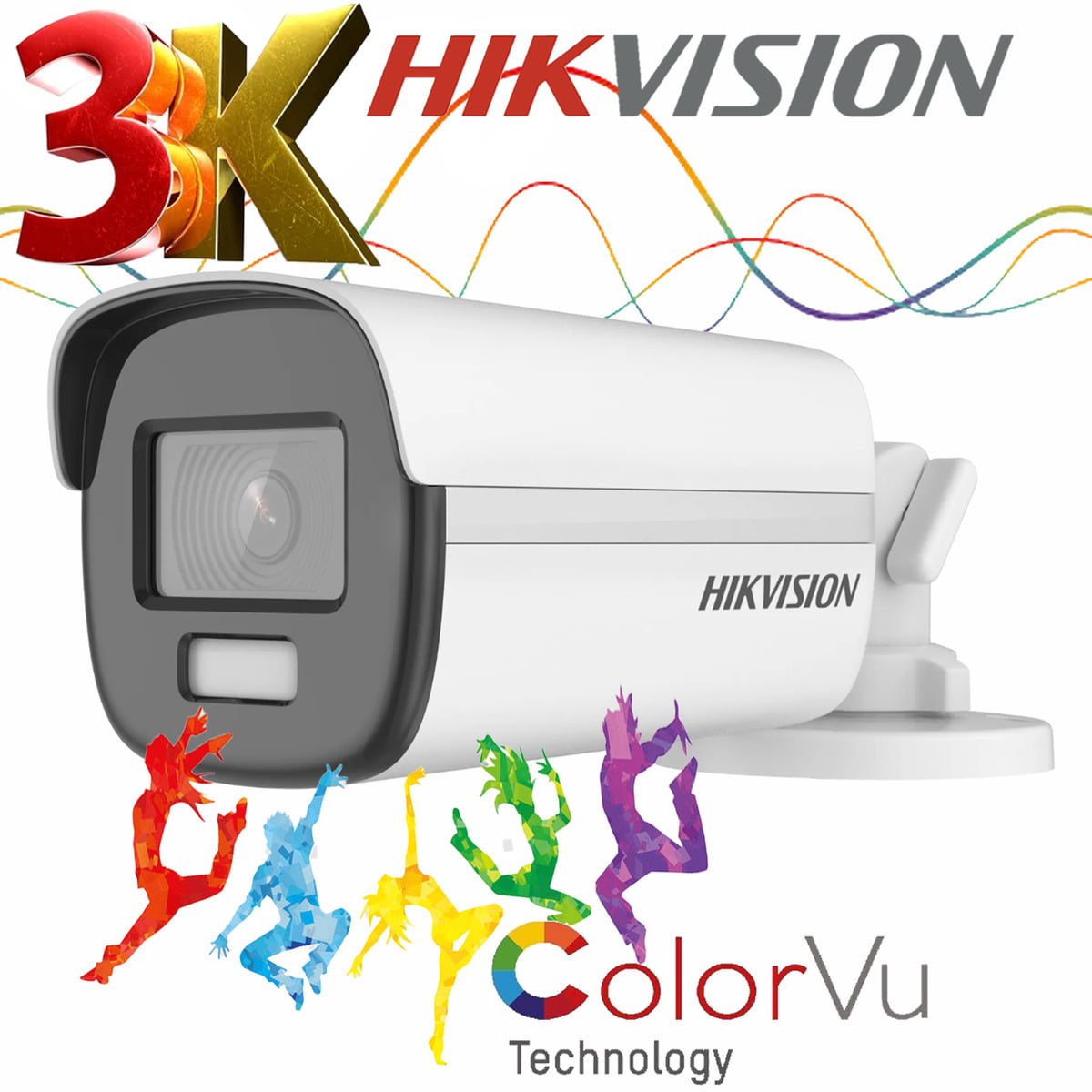 ‏מצלמת צינור Hikvision ColorVu DS-2CE12KF0T-FS 3K